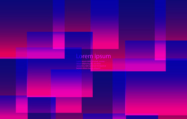 Obraz premium Square graphic, abstract gradation on a classic blue and Fluorescent pink background with copy space. card. Poster. elements design for presentation background.