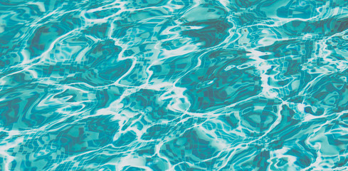 Ripple Water in swimming pool with sun reflection