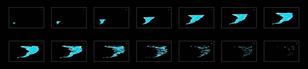 Tornado water effect. Tornado effect frame by frame animation sprite sheet. classic animation for game development, motion graphic or mobile games.