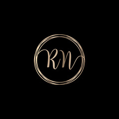 Letter R N logo design with handwriting concept. Creative fashion logo design, couple letter , beauty icon. Logo with hand drawn style for wedding concept -vector