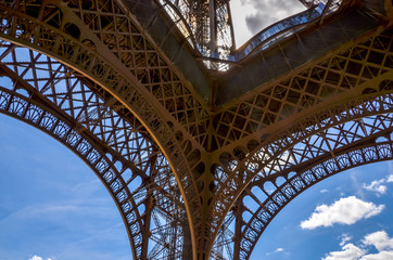 Fototapeta na wymiar closeup eiffel tower paris france