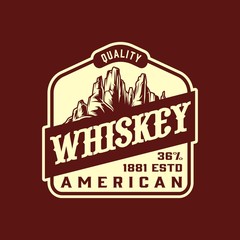 Obraz premium Wild west style whiskey vintage label