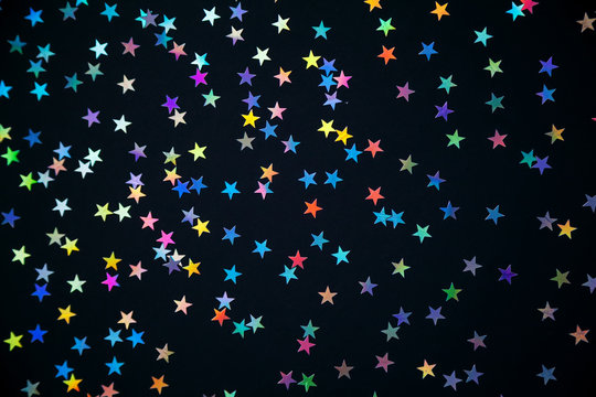 Colorful Stars On A Black Background