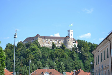Fototapeta na wymiar the castle in ljubljana in slovakia