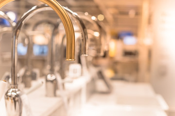 Brand new kitchen faucets at furniture showroom store showroom in Texas, USA