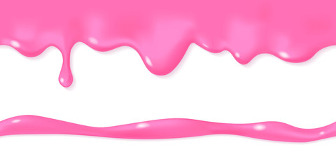 Seamless dripping melted pink icing - obrazy, fototapety, plakaty