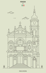 Foggia cathedral, Italy. Landmark icon