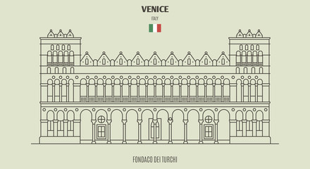Fondaco dei Turchi  in Venice, Italy. Landmark icon