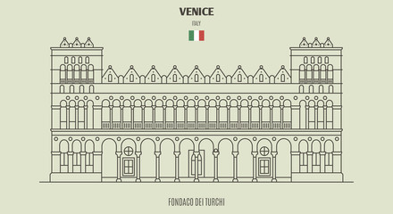 Fondaco dei Turchi  in Venice, Italy. Landmark icon