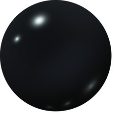 Vector black shining ball or bubble. Isolated on white dark element for minimalistic monochrome design.
