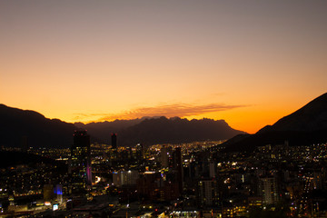 Sunset view in Monterrey Mexico