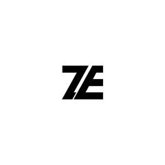 Obraz premium ZE Z E letter template logo design