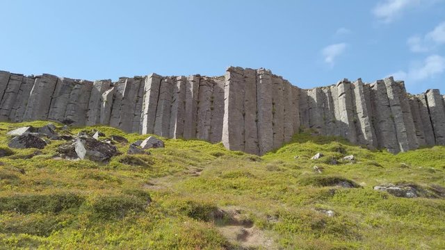 The Gerduberg basalt columns on the Snaefellsnes Peninsula in Iceland