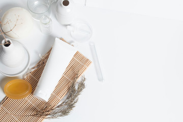 beauty treatment medical skincare and cosmetic lotion cream serum oil mockup bottle packaging product on white decor background, healthcare and medicine concept