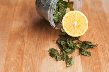 frozen mint and organic lemon