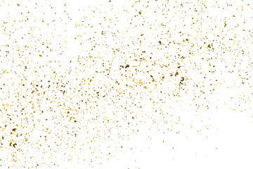 Fototapeta na wymiar Gold glitter texture isolated on white. Amber particles color. Celebratory background. Golden explosion of confetti. Vector illustration,eps 10.