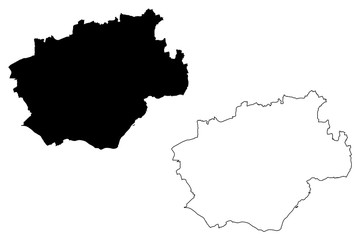 Obraz premium Bochum City (Federal Republic of Germany, North Rhine-Westphalia) map vector illustration, scribble sketch City of Bochum map