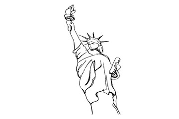 statue of liberty isolated on white background
