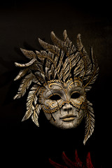 mask on black background