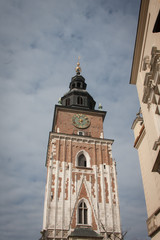 Fototapeta na wymiar old clock tower in krakow