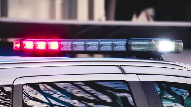 Police Car Lights are Lightining