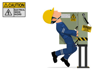 A worker is injured by the electrical shock