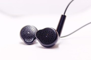 A picture of earphone on white background