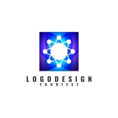 molecule logo design. vector template.