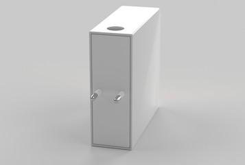 Electrical adapter to USB port on a white background rear view 3d render