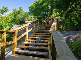 outside wooden stairway 