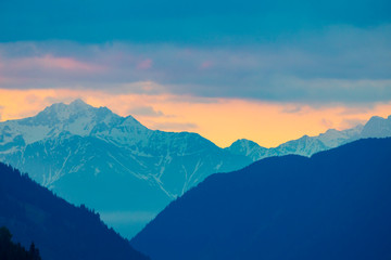 Fototapeta na wymiar Sunrice in High Tauern, East Tyrol, Austria