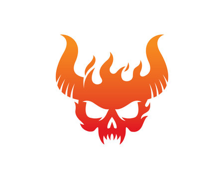 Fire Skull Logo Template, Icon, Symbol