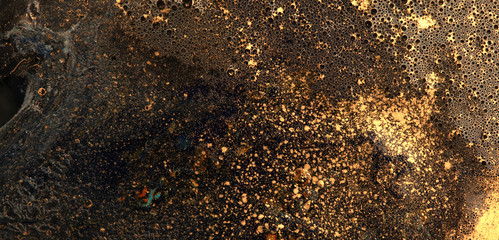 Macro mystical Abstract bubble texture background. Acrylic color in water and oil.