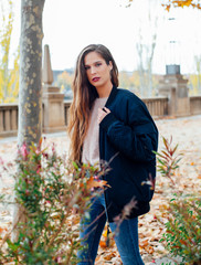 girl, woman, beauty, fashion, pretty, posing outdoor, long hair, autumn, style, caucasian,, young, cute, female, lifestyle, exterior, happy, portrait, looking, attractive, exterior