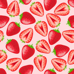 red strawberry seamless pattern. Texture for fabric, wrapping, wallpaper. Decorative print. - 320609763
