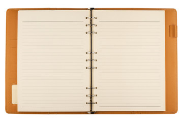 open notebook agenda on white