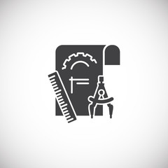 Engineering related icon on background for graphic and web design. Creative illustration concept symbol for web or mobile app