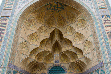  the main attraction of the city, the heritage of Persia Jameh Mosque of Yazd. Elements of rich detailed decor.Decor, architecture and geometric patterns