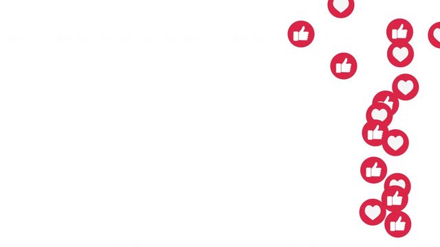 Heart, Thumb Up from live internet video, Stream. Motion Graphics. Transparent Background