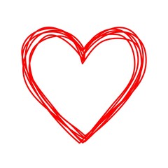 Heart shaped tangled grungy scribble