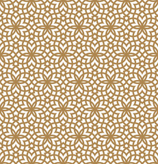 Seamless geometric pattern based on arabic ornament in brown color.