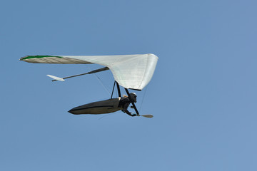 Hang glider pilot silhouette.