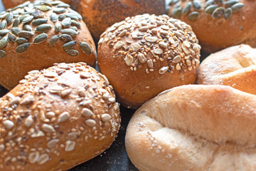 different types of rolls from a german bakery