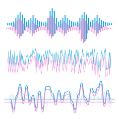 Sound waves sign and symbol in flat style