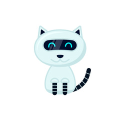 Obraz premium Robot cat icon. Clipart image isolated on white background