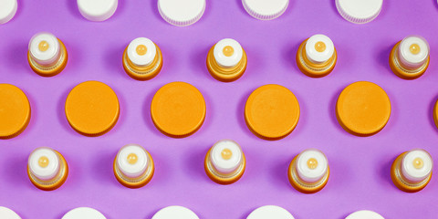 Many different types used or new battery, rechargeable accumulator, alkaline batteries on color...