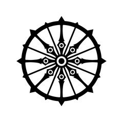 Konark wheel silhouette icon. Clipart image isolated on white background