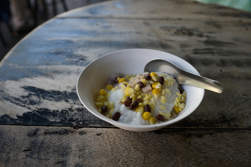 Thai coconut ice cream topping