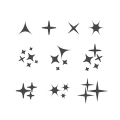 Obraz premium Sparkle lights stars set. Glowing light effect star.