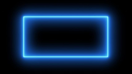 4K Retro neon blue light wiggle on black background. Retro wallpaper and vintage motion graphic concept. Abstract motion background.